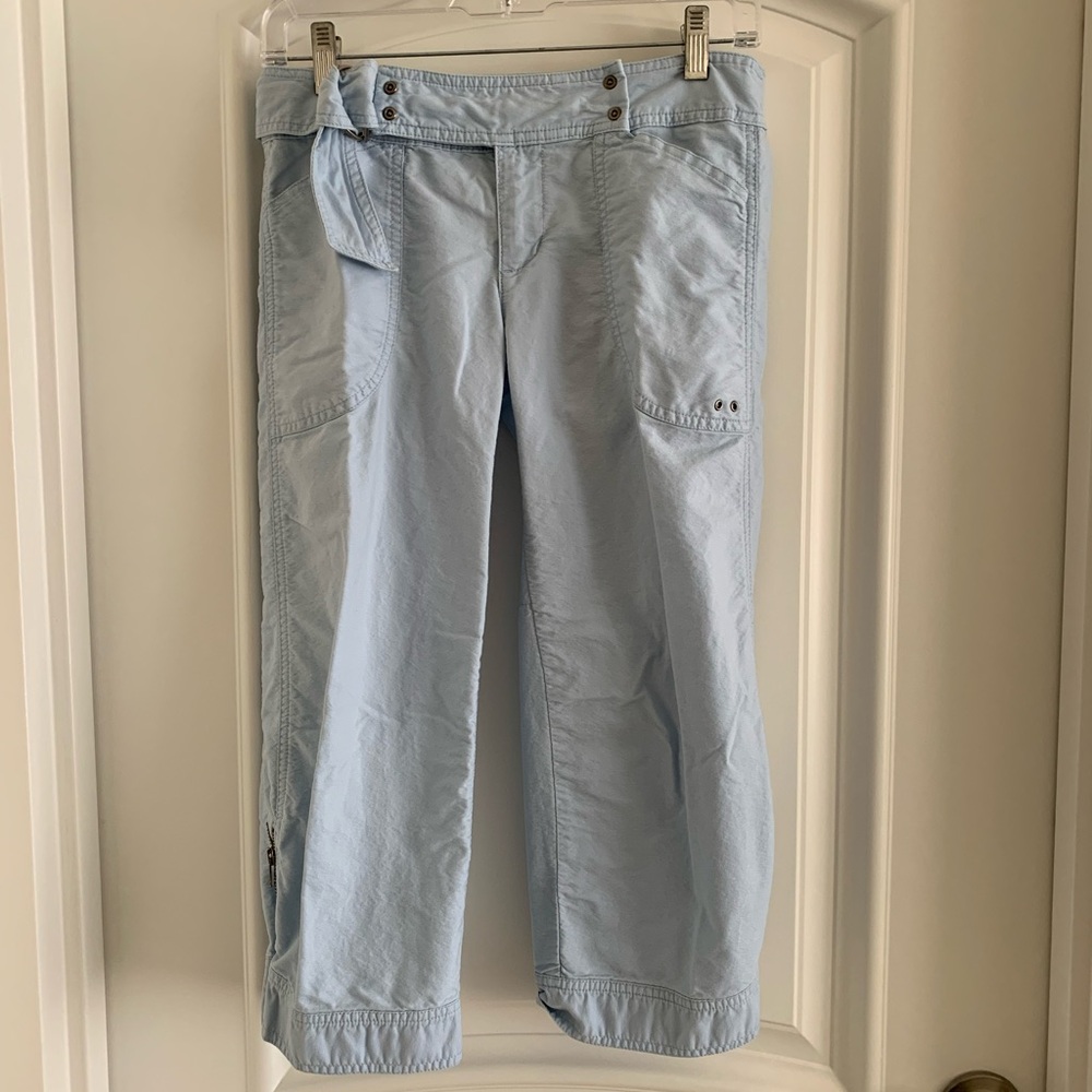 Women Light Blue Cargo Pants